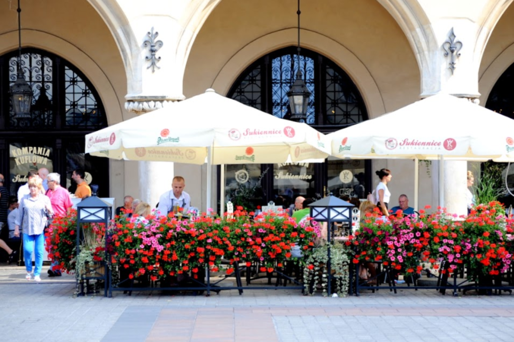 Roślinne kompozycje w restauracji